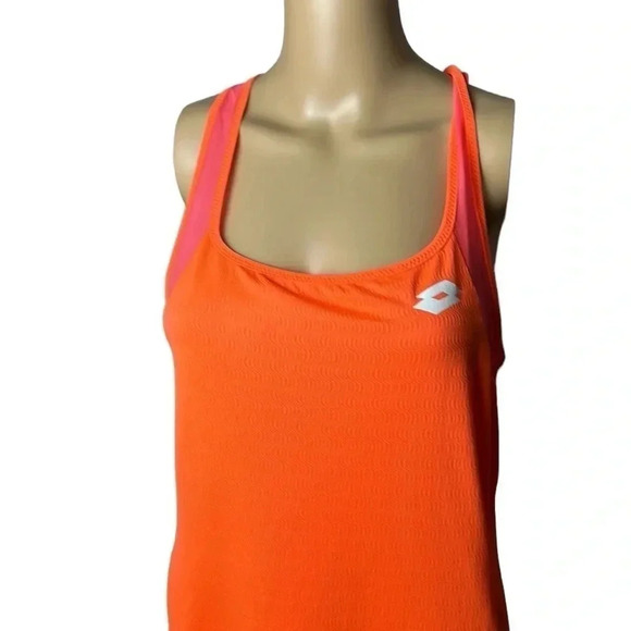 NWT racerback tank top.Coral,mesh,textured fabric , logo,athletic,activewear - Picture 3 of 13